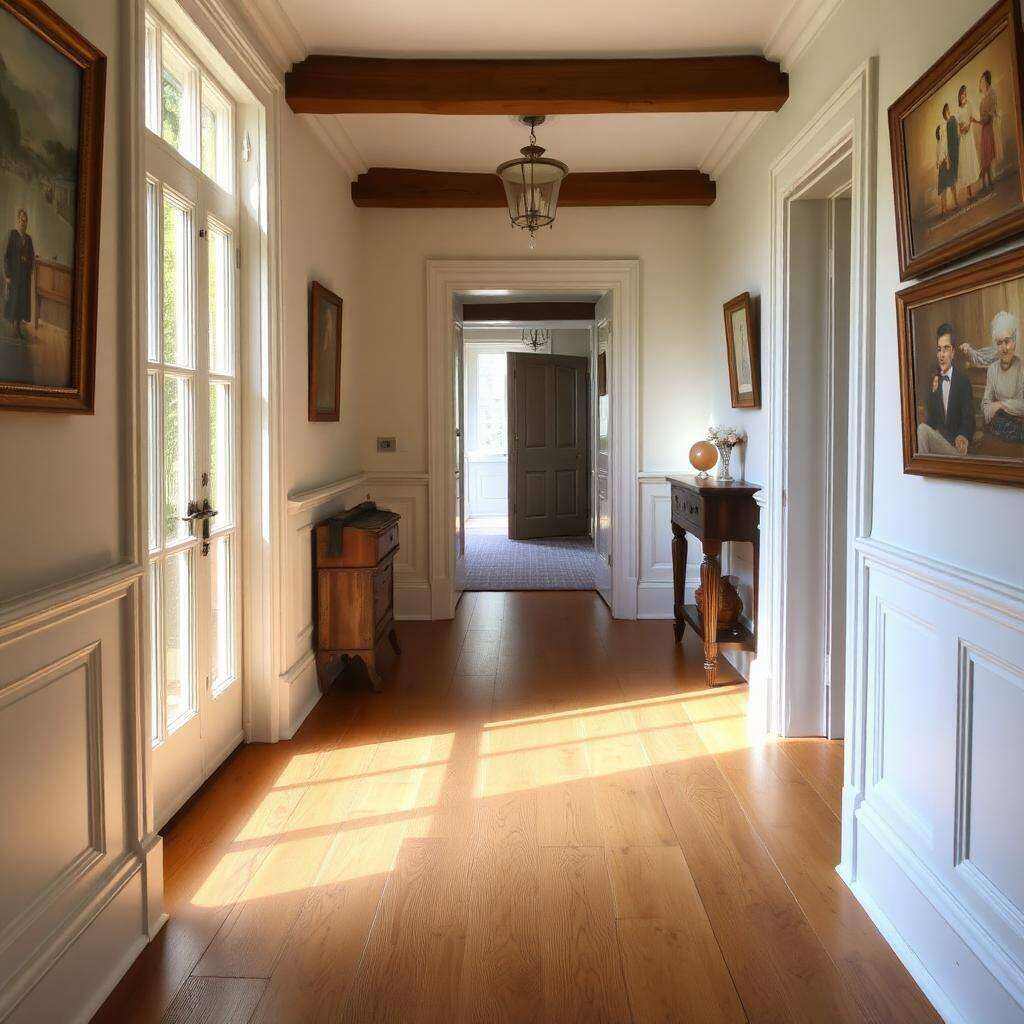 Solid oak hallway